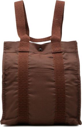 Herm&egrave;s Her Line Brown Canvas Backpack (Pre-Owned)