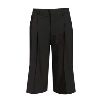 Ami Low Waist Wide Bermuda Shorts - female - Ami Paris - Bermudas - Black - M - Shorts