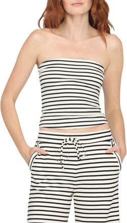 Project Social T Thea Striped Tube Top in Ivory/black at Nordstrom, Size X-Small