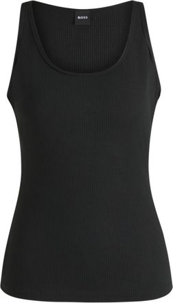 BOSS Sheer tank top with ribbed structure