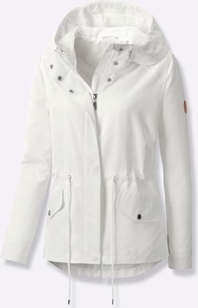 Casual Looks Langjacke CASUAL LOOKS, Damen, Gr. 18, wei&szlig;, 100% Polyester, unifarben, Jacken Langjacke
