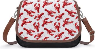 Generic Shrimp Print Crossbody Bags for Women Shoulder Messenger Bag Purse Handbags