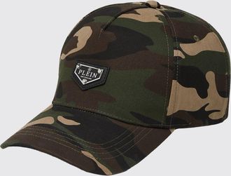 Philipp Plein Cappello da baseball in cotone con stampa camouflage e logo a contrasto