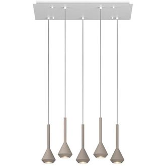 Top-Light Top-light - Lampadario Moderno Aygo Metallo Bianco e Sabbia 5 Luci Gu10