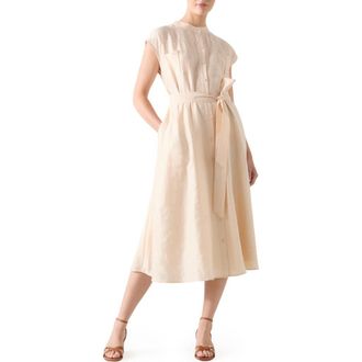 L.k. Bennett Fran Belted Shirtdress in Pale Stone at Nordstrom Rack, Size 12 Us / 16 Uk