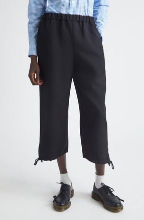 Comme Des Gar&ccedil;ons Crop Gabardine Wide Leg Pants in Black at Nordstrom, Size Large