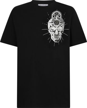 Philipp Plein Round Neck T-Shirt Skull Tattoo