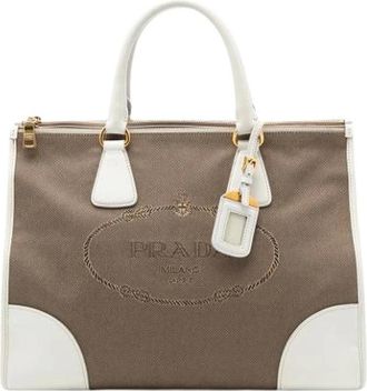 Prada Pre-owned Tote Bags, female, Brown, Size: ONE SIZE Pre-owned Satchel