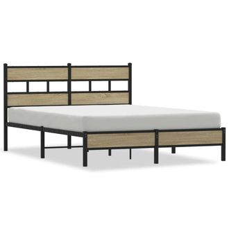 Berkfield Home Bed Frame without Mattress Sonoma Oak 140x190 cm Engineered Wood in Light Tan