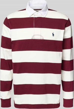 Polo Ralph Lauren Sweatshirt mit Polokragen und Label-Stitching in Dunkelrot, Größe XXL