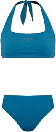Balmain Tweedelig Zwempak - Dames - Bikinis - Blauw - XL - Tweed - Badmode