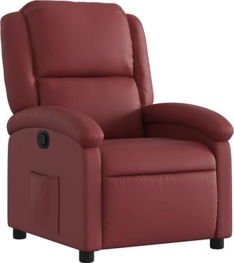 vidaXL Vidaxl - Sill&oacute;n Reclinable De Cuero Sint&eacute;tico Rojo Tinto