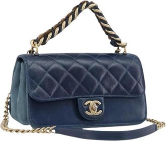 Chanel Pre-owned Shoulder Bag - Dames - Vintage Schoudertas - Blauw - ONE Size - Leer - Vintage