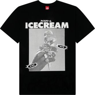 Icecream Slip T-shirt met grafische print - Zwart