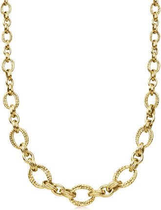 Ross-Simons 10kt Yellow Gold Graduated Oval-Link Necklace