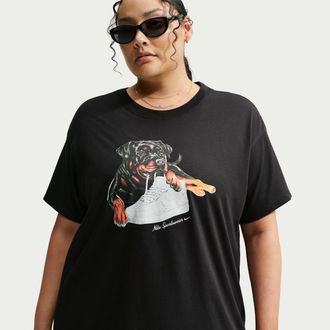 Nike Womens Nike Sportswear Classic Oversized T-Shirt (Plus Size) in Black | IM6431-010
