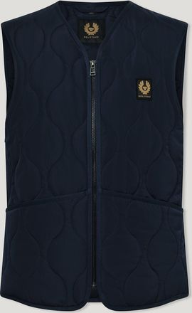 Belstaff Base Gilet Mens Quilted Recycled Nylon Dark Ink Size 2XL