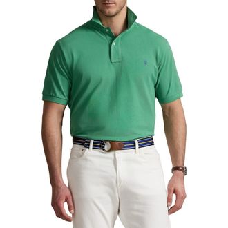 Polo Ralph Lauren Big & Tall Mesh Polo Shirt in Art Green at Nordstrom, Size Xx-Large