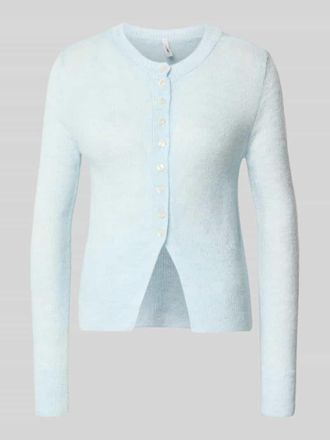 Only Regular Fit Strickjacke mit einreihiger Knopfleiste Modell ELLA in Hellblau, Gr&ouml;&szlig;e XL