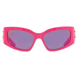 Balenciaga Pink Mirror Cat Eye Ladies Sunglasses BB0321S 011 57