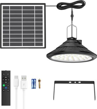 OEM L&aacute;mpara Colgante Solar Impermeable Para Uso Exterior Con Control Remoto, Iluminaci&oacute;n Para Garaje, 3 Temperaturas De Color, Regulable, Iluminaci&oacute;n Para