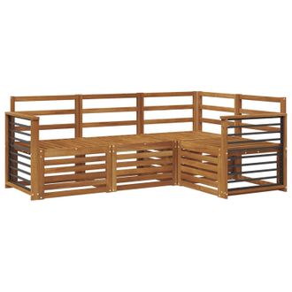 vidaXL Juegos De Sof&aacute;s 4 Pcs Natural Madera De Acacia S&oacute;lida Vidaxl