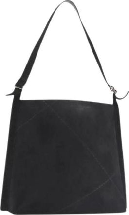 Ferragamo Pre-owned Shoulder Bags, female, Black, Size: ONE SIZE Pre-owned Suede Shoulder Bag