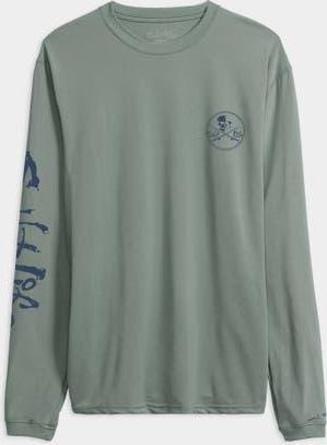 Salt Life Skull and Poles Long Sleeve SLX Performance Tee in Sagebrush Heather at Nordstrom, Size Xx-Large