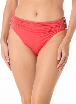Carmen Marc Valvo Beaded Bikini Bottom in Grenadine at Nordstrom, Size X-Small