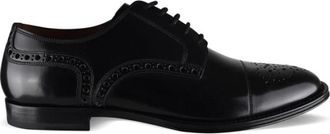 Dolce & Gabbana Leather Brogue Oxford - Heren - Nette schoenen - Zwart - 40 1/2 EU - Leer - Schoenen