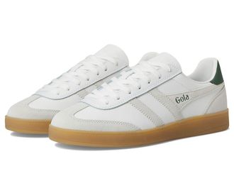 Gola Viper Leather Mens Snow Shoes White/White/Evergreen/Gum : 9.5 D - Medium