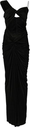 Costarellos glossy jersey gown - women - Rayon - 36 - Black