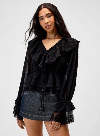 Twik Womens Ruffled lace blouse