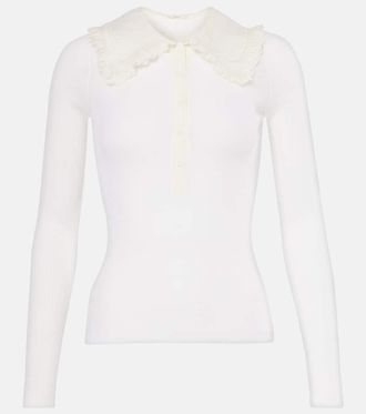 Chloé Chloé Ribbed-knit wool Henley shirt