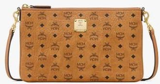 MCM Aren Crossbody Pouch in Visetos in Cognac at Nordstrom