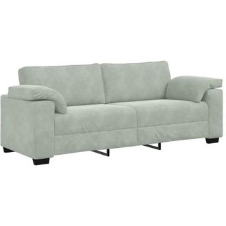 vidaXL Vidaxl - Sof&aacute; De 3 Plazas De Terciopelo Gris Claro 178 Cm