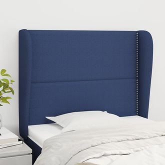 vidaXL Cabecero Con Orejas De Tela Azul 93x23x118/128 Cm Vidaxl