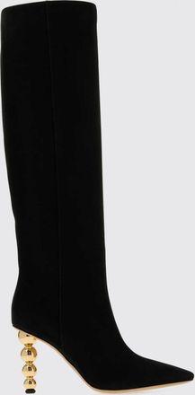 Ferragamo Stivali al ginocchio in pelle scamosciata con tacco alto scultoreo