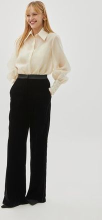 Exquise Bradyn Pants Straight Cut Velvet Pants in Black at Nordstrom, Size X-Small