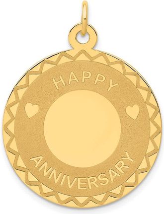 Diamond2Deal 14k Yellow Gold HAPPY ANNIVERSARY Charm