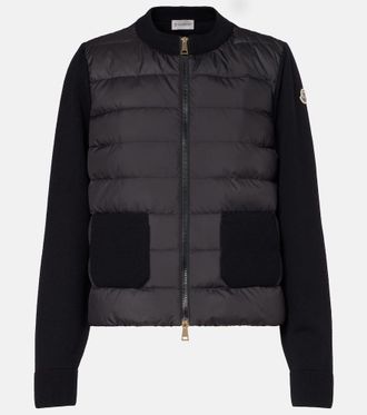 Moncler Down-paneled virgin wool cardigan
