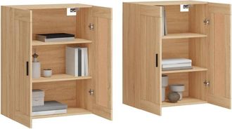 Berkfield Home Wall Mounted Cabinets 2 pcs Sonoma Oak Engineered Wood in Light Tan