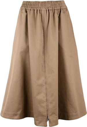Golden Goose Beige Morena Cotton Elastomultiester Polyester Circle Skirt