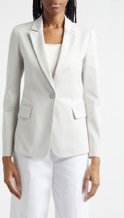 Emporio Armani Cotton Blend Blazer in Solid Light/Pastel Grey at Nordstrom, Size 16 Us