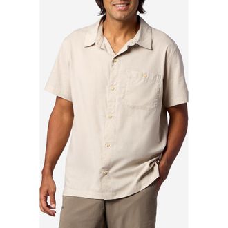 Marmot Cedrus Organic Cotton Blend Short Sleeve Button-Up Shirt in Birch Bark at Nordstrom, Size Xx-Large