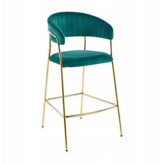 OEM Taburete De Terciopelo Verde H3-fx (estructura Dorada)