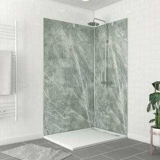 Aurlane Pannelli da parete del pacchetto + profilo angolo cromatico + 2 profili di finitura cromati - 120x90x210 - Ice Green 120