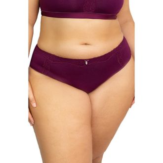 Curvy Couture Luxe Hipster Briefs in Purple Velvet at Nordstrom, Size Small