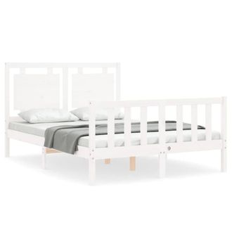 Berkfield Home Bed Frame with Headboard White 120x200 cm Solid Wood