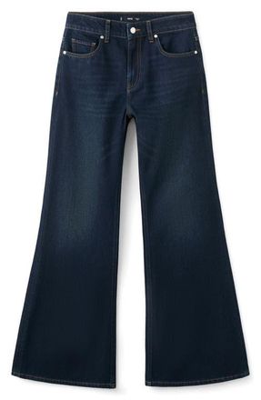 Mango Flare Leg Jeans in Dark Vintage Blue at Nordstrom, Size 12